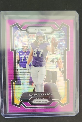 T. J. Hockenson [Purple Pulsar] #198 2023 Panini Prizm card
