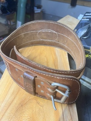 Altus Leather Powerlifting Belt Double Pin Buckle Brown Weight Lifting Gym