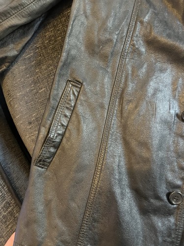 Politix Genuine Black leather jacket mens Size XXL - Strong Storage Odor - Picture 3 of 5