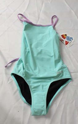 Sporti Women's Tie Back One Piece Swimsuit AC2 Aquamarine/Sea Lavender Size: 28