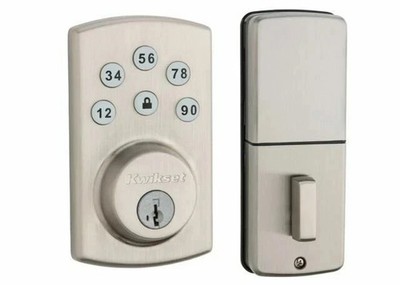Kwikset Powerbolt2 Satin Nickel Single Cylinder Electronic Deadbolt Keypad LN