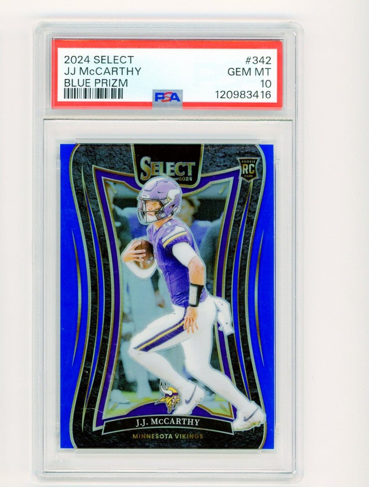 2024 Select JJ McCarthy Blue Prizm Rookie Suite Level /99 #342 Psa 10 Pop 12 B1