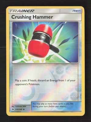 Crushing Hammer Uncommon Reverse Holo SM Base Set 115/149 NM Pokémon TCG