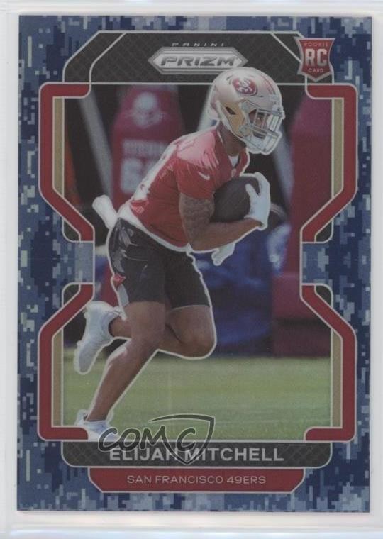 2021 Panini Prizm Navy Camo 17/25 Elijah Mitchell #399 Rookie RC 0m89