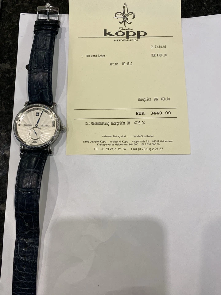 Chronoswiss Delphis Edelstahl Armbanduhr CH1423 Mit Papiere Und Box NP 4400€ - Bild 2 von 4