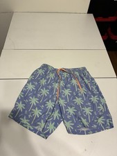 Chubbies Swim Trunks Large Blue 7" Inseam Palm Tree Shorts Tropical Beach Resort