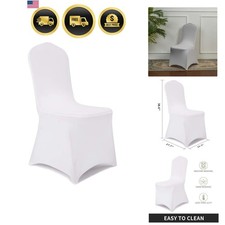 12pcs Stretch Spandex Chair Cover for Wedding Party Dining Banquet Event Whit...