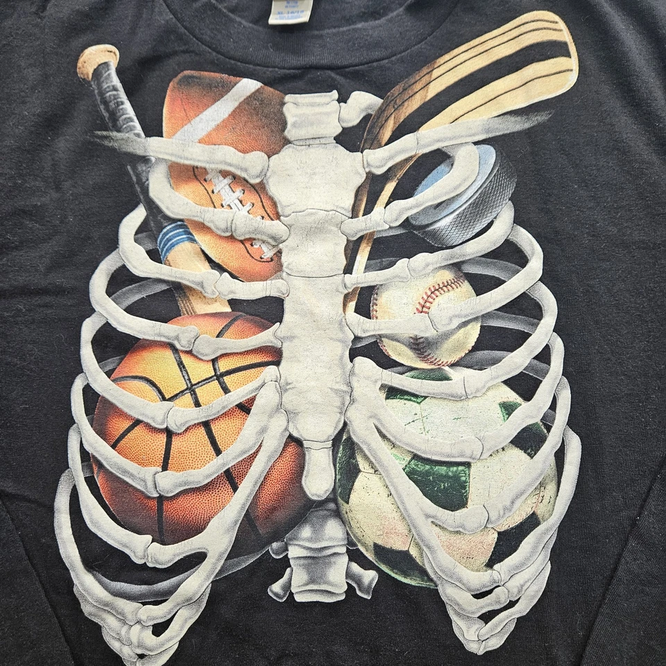 Skeleton Sports Prospririt Youth Size XL Black Long Sleeve Sports T-Shirt - Image 2 of 4