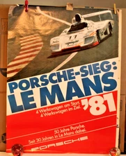 ORIGINAL PORSCHE FACTORY POSTER “PORSCHE-SIEG (PORSCHE VICTORY): LE MANS '81”