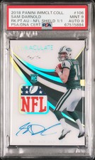 2018 Immaculate Sam Darnold Rookie NFL Shield 1/1 RC Patch Auto PSA 9 RPA SB MVP