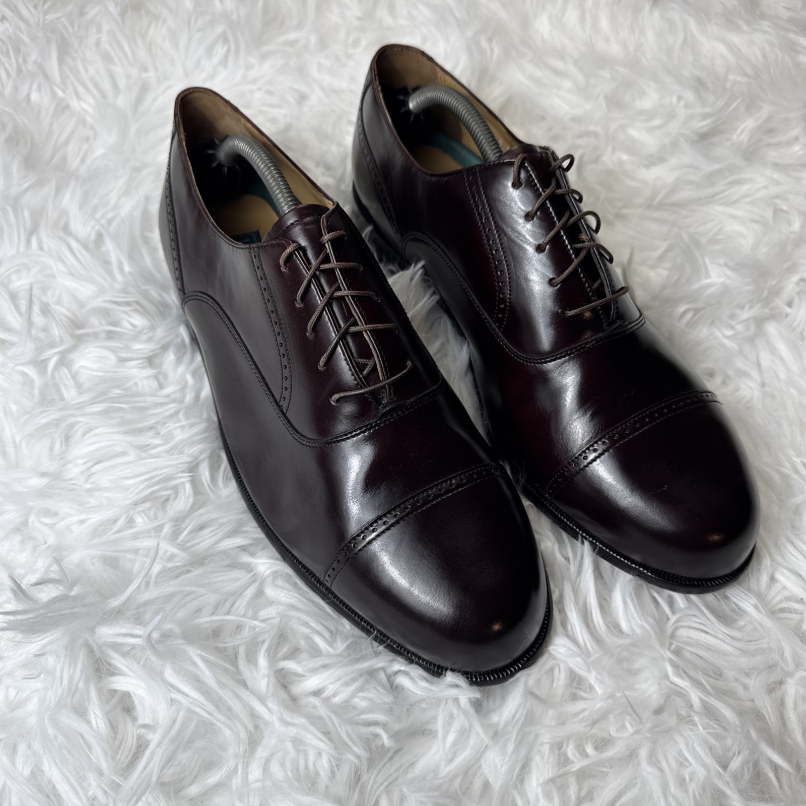 HANOVER Dress Shoes Cap Toe Oxblood Burgundy Leather Mens Sz 11 Wide New
