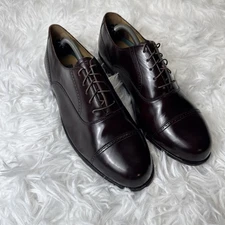 HANOVER Dress Shoes Cap Toe Oxblood Burgundy Leather Mens Sz 11 Wide New