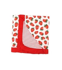 Premium Baby Blanket for Girls, Stretchy Quilt, Soft Crib One Size Strawberry