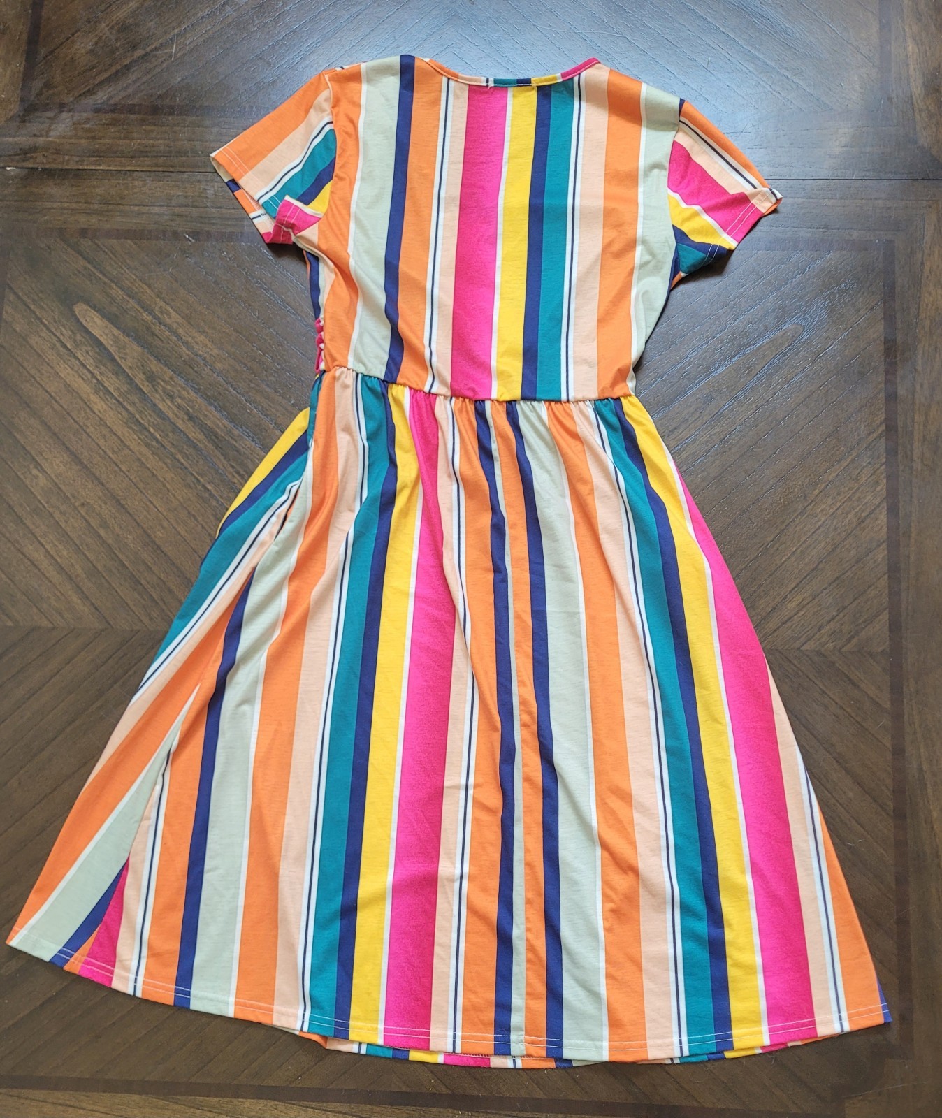 Ouges Womens Bright Striped Dress Size Small - image 4