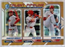 2021 Bowman Talent Pipeline Gold Refractor Damon Jones Nick Maton Nick Maton