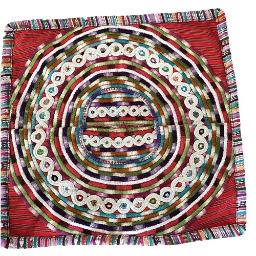 Guatemalan Huipil Hand Embroidered Large Throw Pillow CASE COVER Floral 19x19