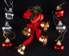 Vintage Set of 7 Christmas Jingle Bells Ornaments