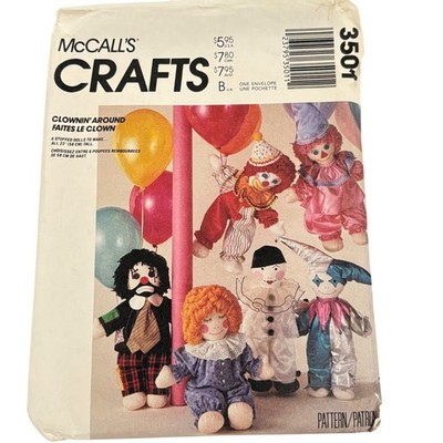 McCalls Crafts Clownin' Around Clown Doll Sewing Pattern 3501 Uncut