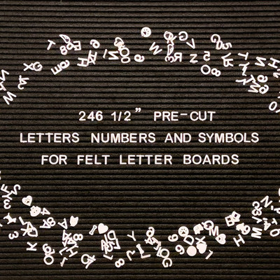 Felt Letter Board Letters Only - 246 1/2'' PRE-CUT White Plastic Letters Numbers