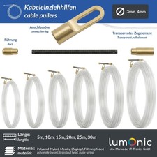 5-30m Kabeleinziehhilfe 3mm 4mm Polyamid Nylon Zugdraht mit F&uuml;hrungsfeder Kabel