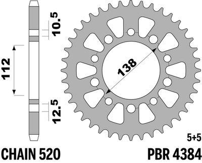 PBR-Kettenrad in Hart Ergal für HONDA 700 INTEGRA (NC700D) 2012-2013 49T