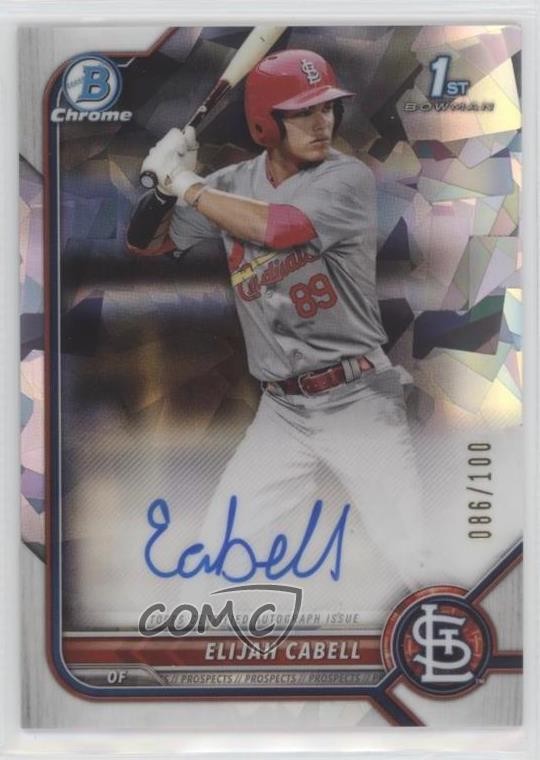 2022 Bowman Chrome Prospect Atomic Refractor /100 Elijah Cabell #CPA-EC Auto p7m