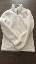 EUC Fila sport Fuzzy White Fleece Jacket Coat Women M