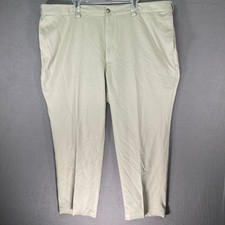 Oak Hill Mens Chino Pants Beige Straight Leg Flat Front Size 48x29