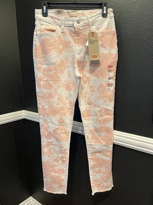 Levi s 721 Women s Pink Tie Dye High Rise Skinny Ankle Jeans Size 8/W29