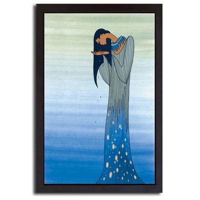 Black Framed Mother Earth's Tears by Noel Gallery Wrap Canvas Art (20 x 14 in)