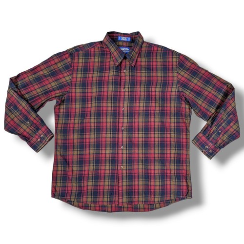 Pendleton Flannel Plaid Shirt Mens XL Pima Cotton Merino Wool - Picture 1 of 5