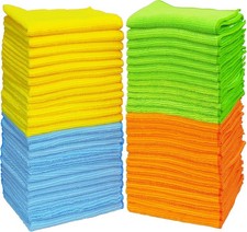 12" x 16" Microfiber Cleaning Cloth 50 Pack, 4 Colors