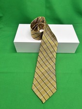 Lauren Ralph Lauren LRL Tie Gold Stripe Silk/Cotton Made in USA