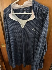 Rhoback Shirt Mens 3XL Blue Bee Golf Ball Stinger Performance Q-Zip 1/4 Pullover