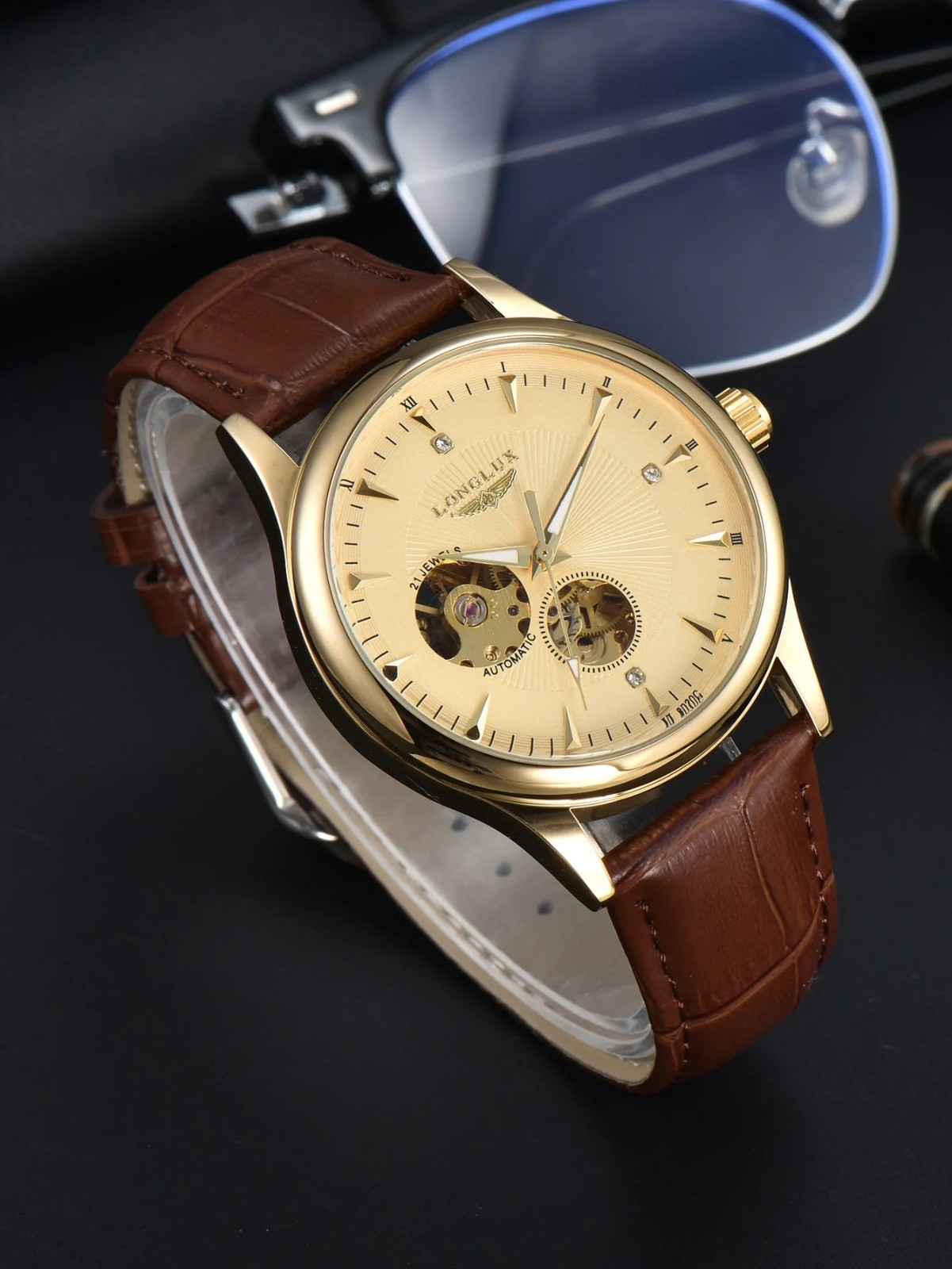 Montres mécaniques squelette de qualité montre automatique design squelette argent