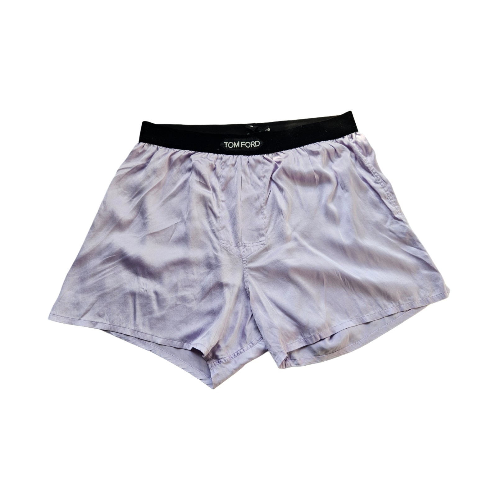 Tom Ford Lavander Silk W/ Velvet Band Waist Logo Woman Short