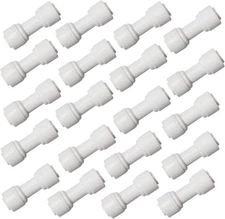 20 pcs 1/4" OD to 1/4" OD push fit straight union quick connector for RO wate...