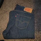 Levi's Men's Straight Fit Dark Wash Blue Denim Jeans Cotton Button Fly 5-Pocket — photo 1