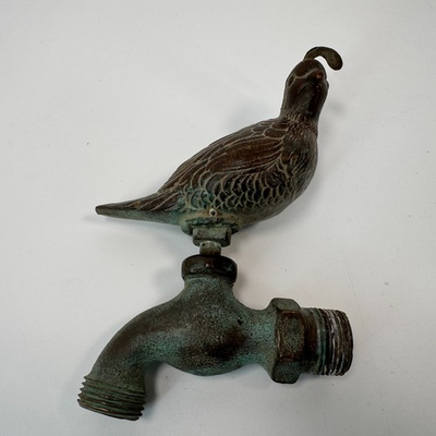 #ad Heavy Solid Brass Quail Bird Spigot Metal Water Garden Tap Hose Bibb Figural $49.99
