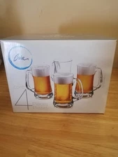 Set of 4 Beer Mugs Beer Glasses Heavy Durable Beer Mug with Handles 16 oz