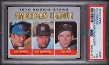 1970 Topps A.L Rookies #702 Bob Johnson Ron Klimkowsi Bill Zepp PSA EX-5