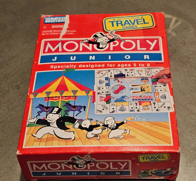 Vintage 1994 Parker Brothers Monopoly Junior Travel Edition Board Game