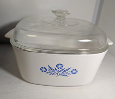 Vintage Corning Ware Blue Cornflower Casserol  5-Liter A-5-B w/ Pyrex A-12-C Lid