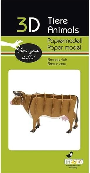 Fridolin Modello di carta 3D mucca, marrone - Immagine 2 di 2