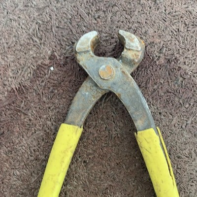 End Cutting Nippers Pliers Cushion Grip Steel, Yellow/Silver, 1 Piece
