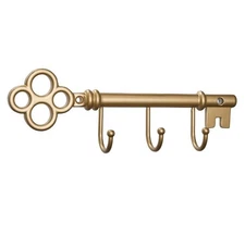 Classic Wall Mounted Key Holder Hook Rack, Vintage Key Rack for Entryway (Gold)