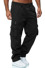 Mens Cargo Trousers Elasticated Waist Combat Lightweight Bottoms Work PantsS-5XL