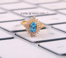 Natural Swiss Blue Topaz, Silver Jewelry, 925 Sterling Silver, Topaz Ring