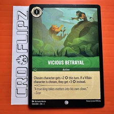 Vicious Betrayal 100/204 - Disney Lorcana TCG The First Chapter (2023) - NM