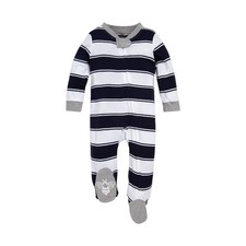 Burt's Bees Baby Boys Organic Cotton Zip Front Footed Sleeper Size 3-6M